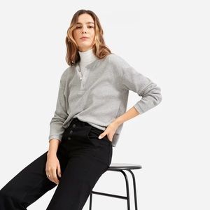 Everlane Henley Waffle Tee Heather Grey Size M